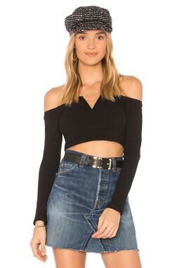 Privacy Please Scene Crop Top Black S